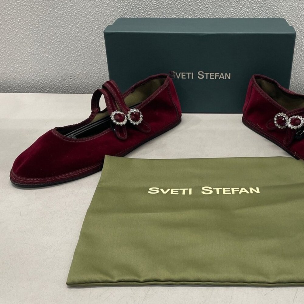 NEW SVETI STEVAN Women's Double Lace Garnet Ballerina Flats – Size 10.5